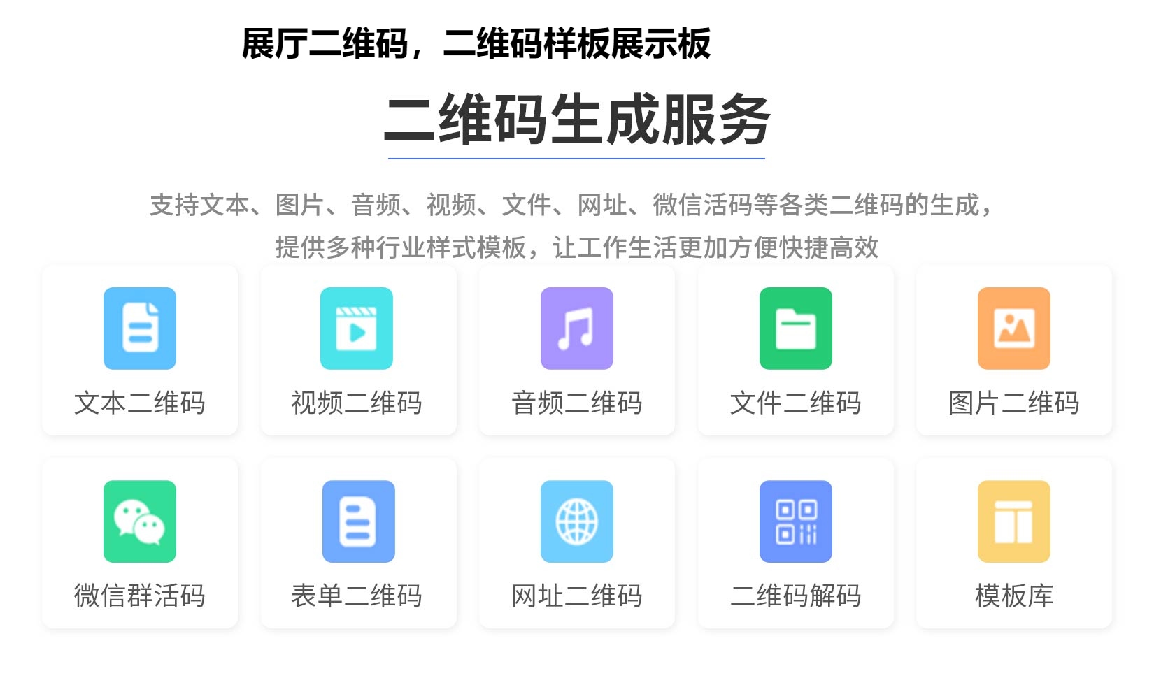 展厅二维码，二维码样板展示板