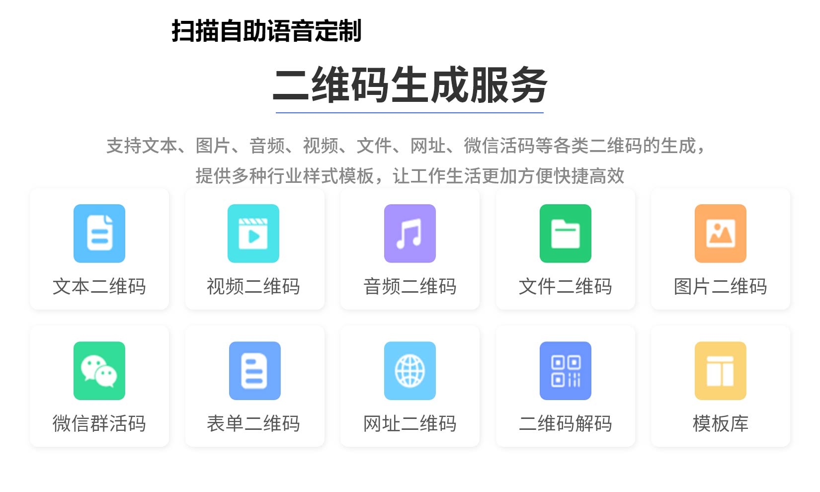 扫描自助语音定制