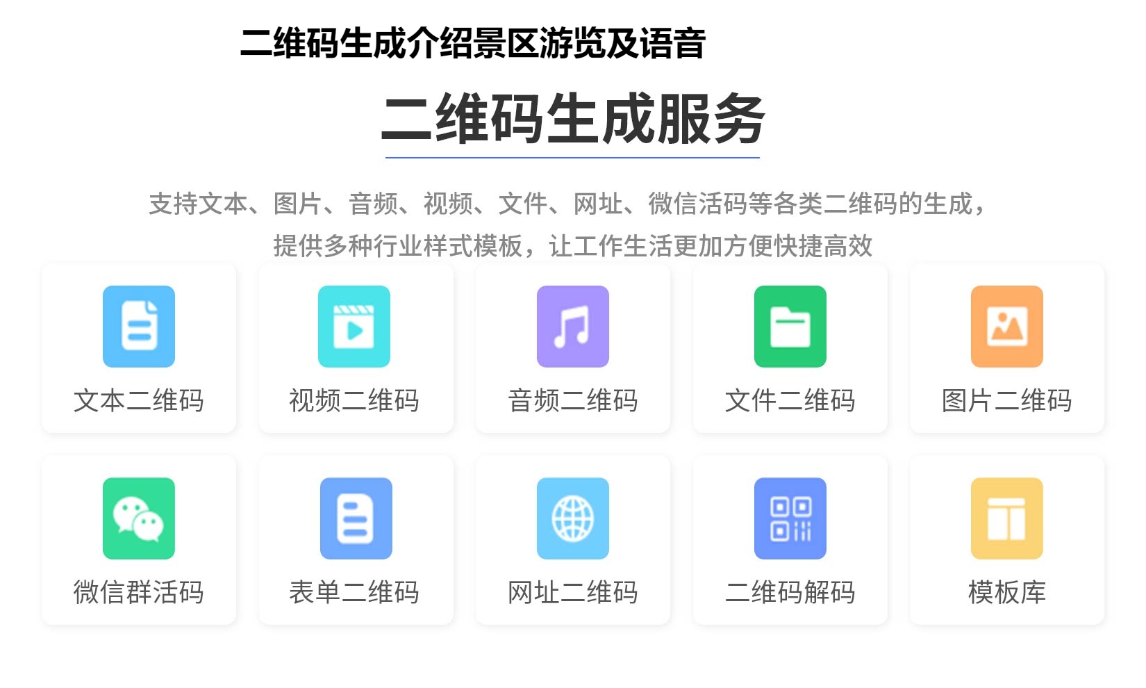 二维码生成介绍景区游览及语音