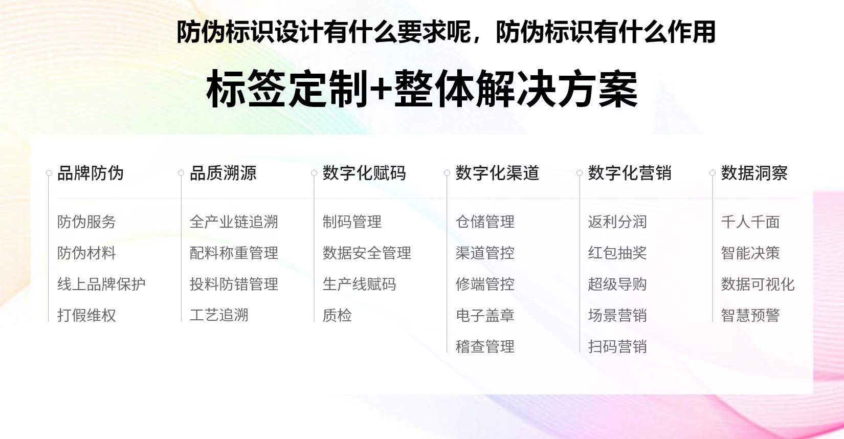 防伪标识设计有什么要求呢，防伪标识有什么作用