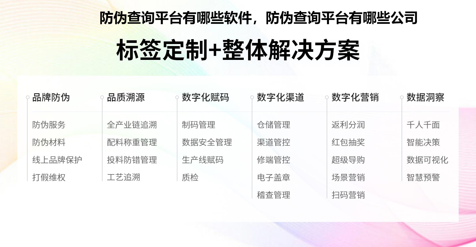 防伪查询平台有哪些软件，防伪查询平台有哪些公司