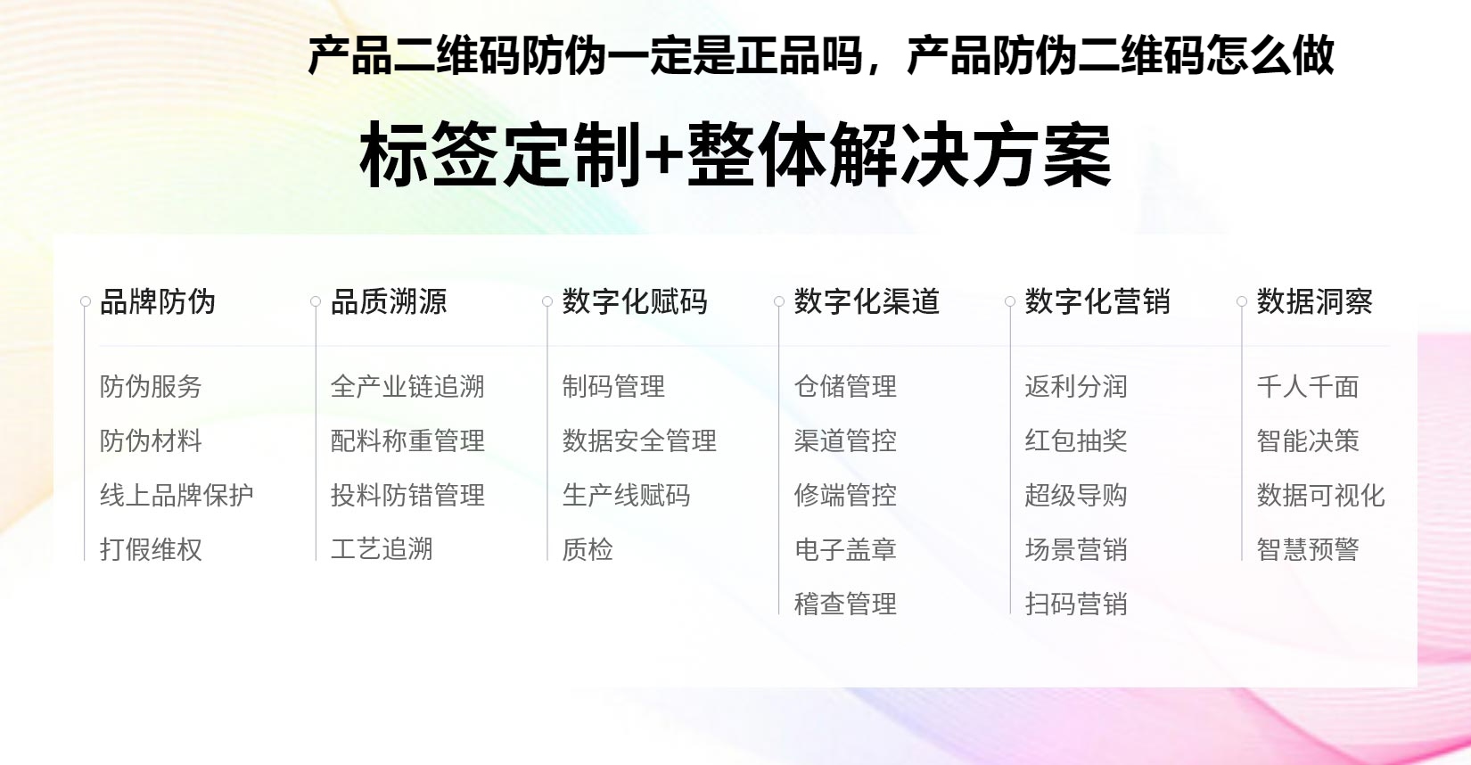 产品二维码防伪一定是正品吗，产品防伪二维码怎么做