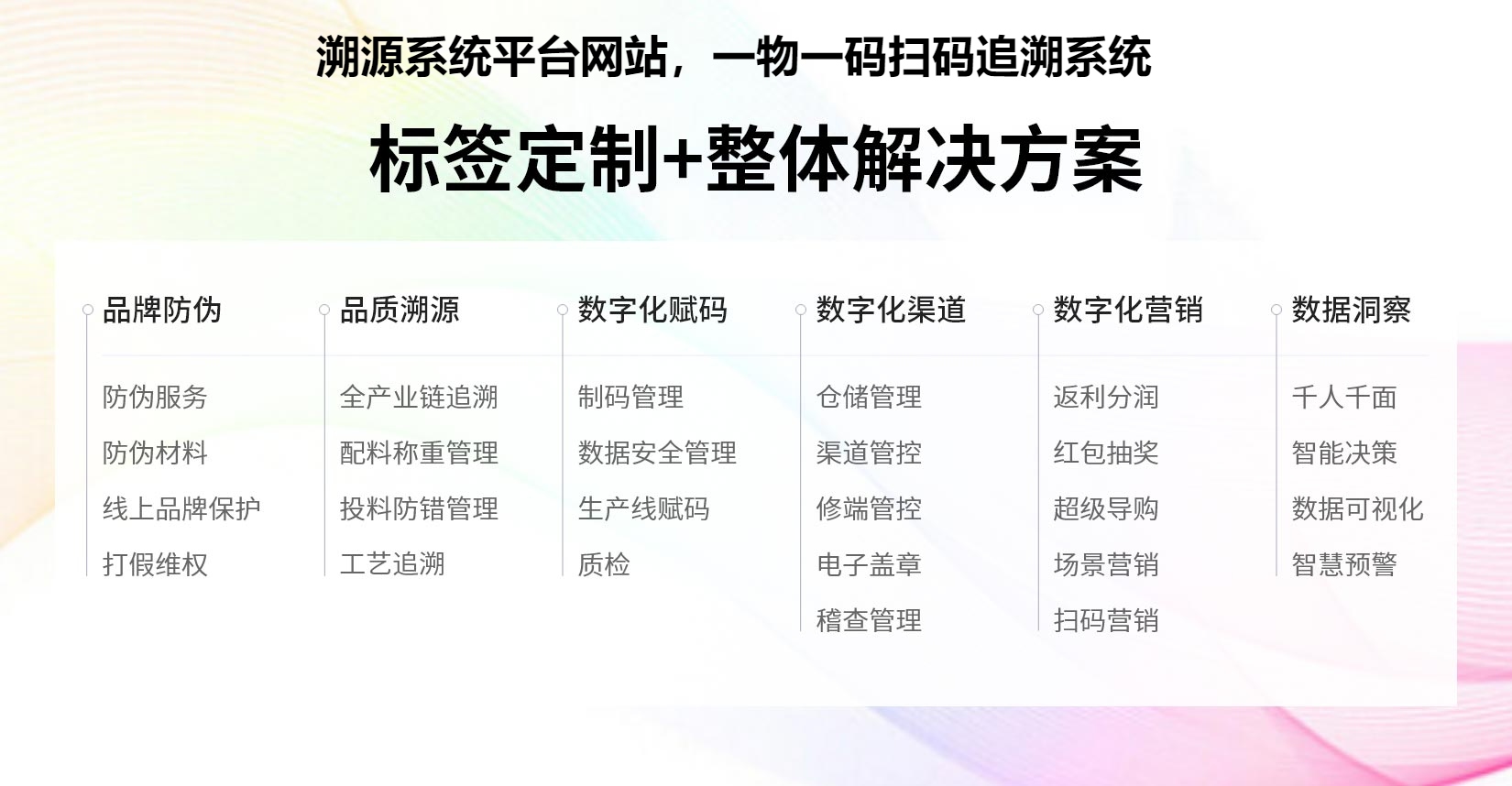 溯源系统平台网站，一物一码扫码追溯系统