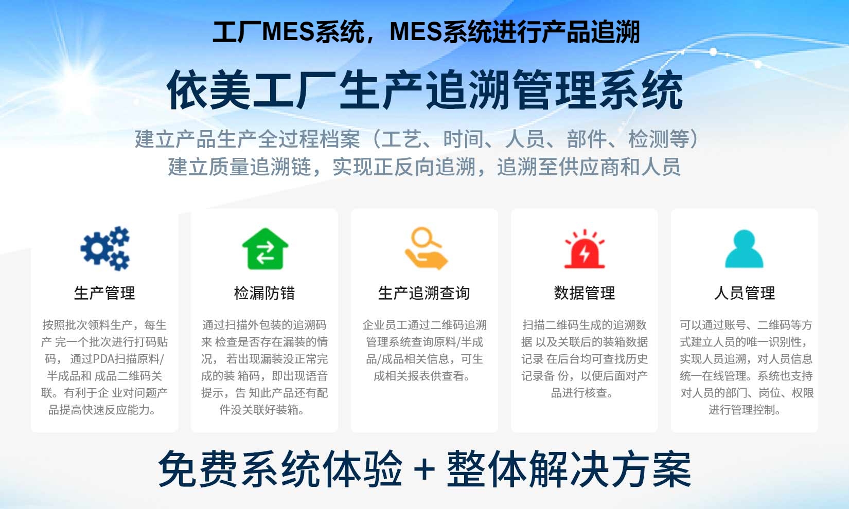 工厂MES系统，MES系统进行产品追溯