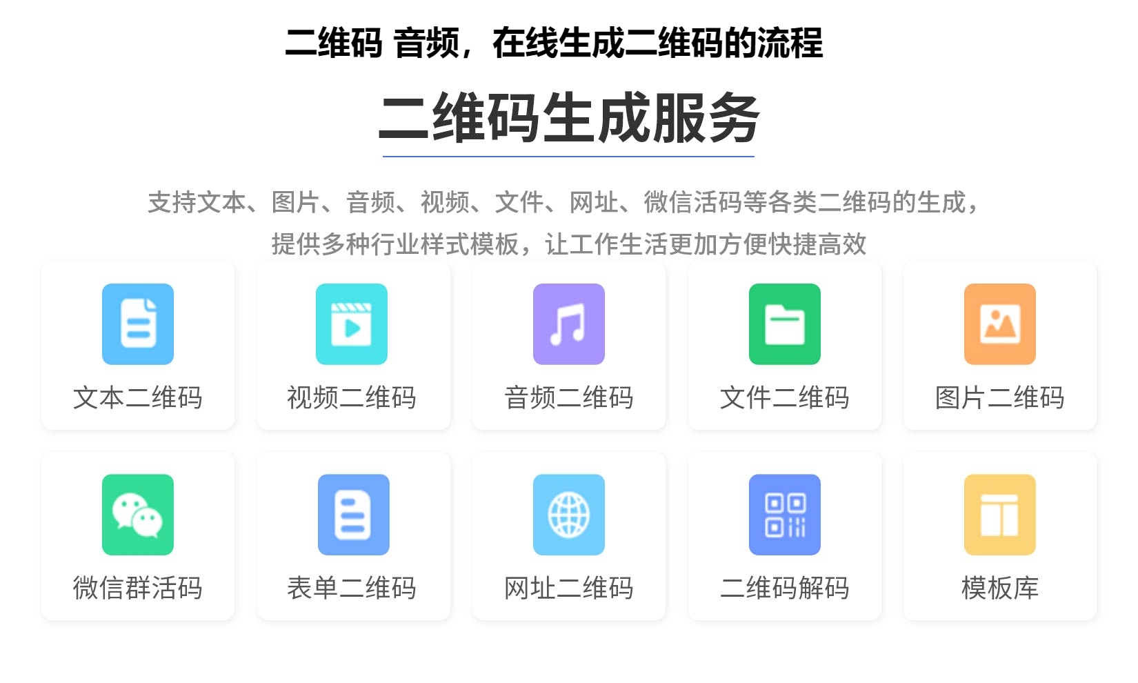 二维码 音频，在线生成二维码的流程