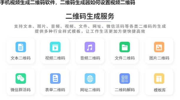 手机视频生成二维码软件，二维码生成器如何设置视频二维码
