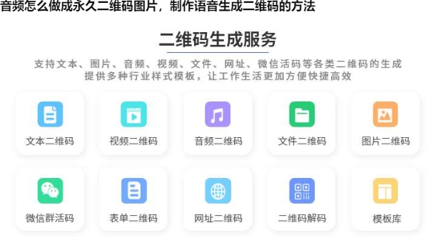 图片 音频怎么做成永久二维码图片,制作语音生成二维码的方法