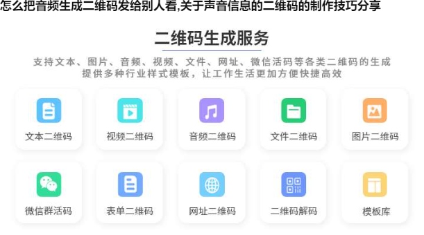 图片 怎么把音频生成二维码发给别人看,关于声音信息的二维码的制作技巧分享