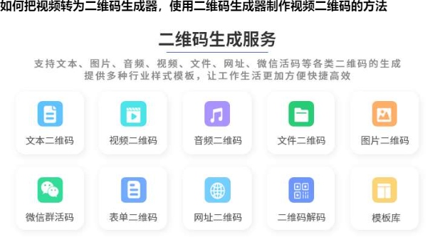 如何把视频转为二维码生成器，使用二维码生成器制作视频二维码的方法