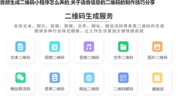 音频生成二维码小程序怎么弄的,关于语音信息的二维码的制作技巧分享