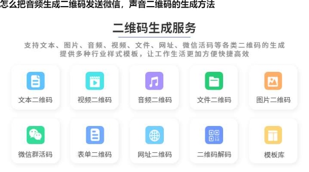 怎么把音频生成二维码发送微信，声音二维码的生成方法