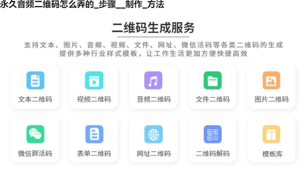 永久音频二维码怎么弄的_步骤__制作_方法