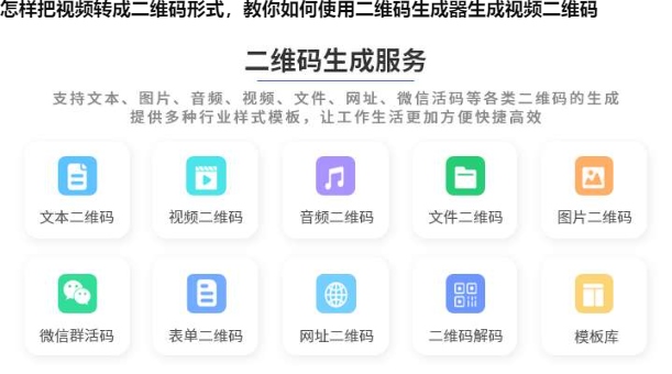 图片 怎样把视频转成二维码形式,教你如何使用二维码生成器生成视频二维码