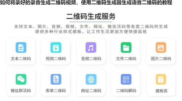 图片 如何将录好的录音生成二维码视频,使用二维码生成器生成语音二维码的教程