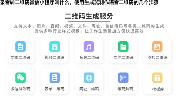 录音转二维码微信小程序叫什么，使用生成器制作语音二维码的几个步骤