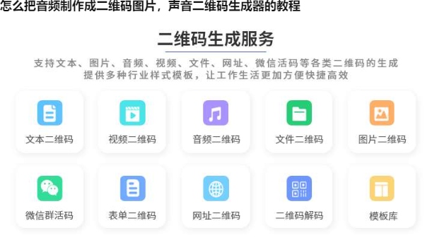 怎么把音频制作成二维码图片，声音二维码生成器的教程