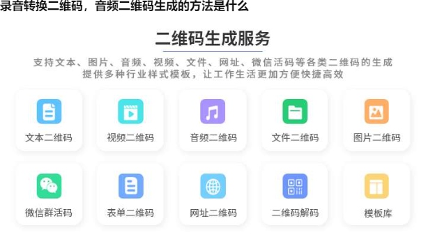 录音转换二维码，音频二维码生成的方法是什么
