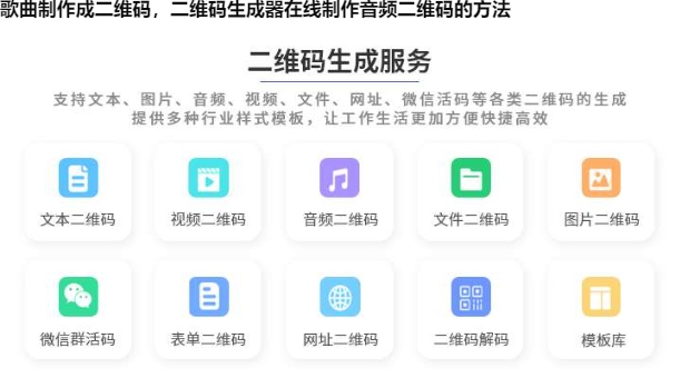 歌曲制作成二维码，二维码生成器在线制作音频二维码的方法
