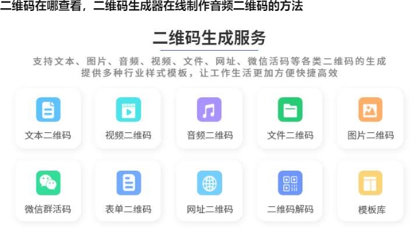图片 二维码在哪查看,二维码生成器在线制作音频二维码的方法