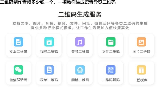 图片 二维码制作音频多少钱一个,一招教你生成语音导览二维码