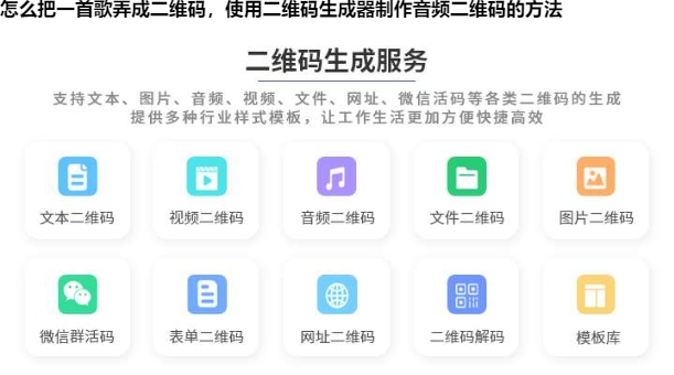 怎么把一首歌弄成二维码，使用二维码生成器制作音频二维码的方法