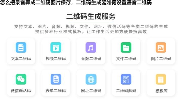 图片 怎么把录音弄成二维码图片保存,二维码生成器如何设置语音二维码