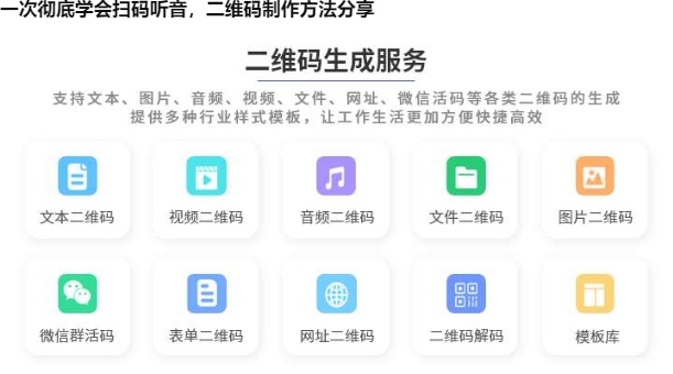 一次彻底学会扫码听音，二维码制作方法分享