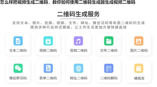 怎么样把视频生成二维码，教你如何使用二维码生成器生成视频二维码