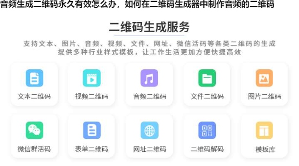 图片 音频生成二维码永久有效怎么办,如何在二维码生成器中制作音频的二维码