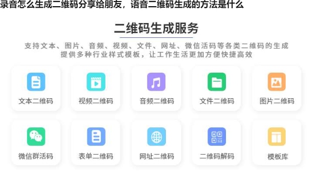 录音怎么生成二维码分享给朋友，语音二维码生成的方法是什么