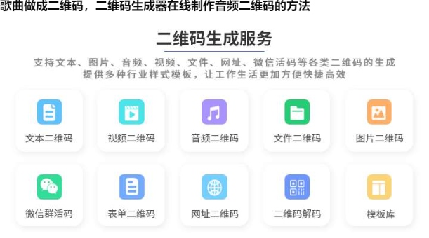 图片 歌曲做成二维码,二维码生成器在线制作音频二维码的方法