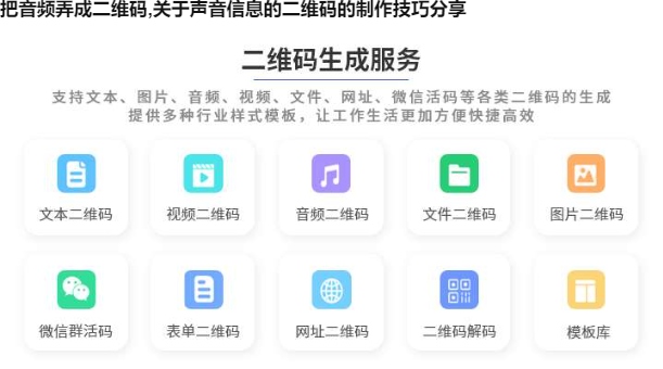 把音频弄成二维码,关于声音信息的二维码的制作技巧分享