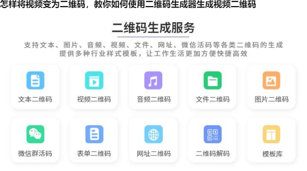 怎样将视频变为二维码，教你如何使用二维码生成器生成视频二维码