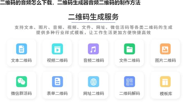 二维码的音频怎么下载，二维码生成器音频二维码的制作方法