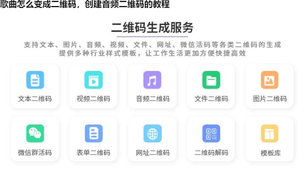 歌曲怎么变成二维码，创建音频二维码的教程