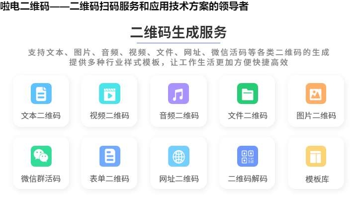 啦电二维码——二维码扫码服务和应用技术方案的领导者