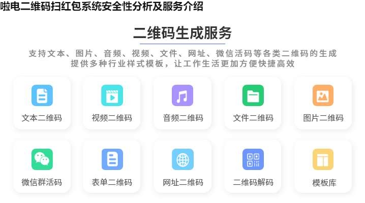 啦电二维码扫红包系统安全性分析及服务介绍