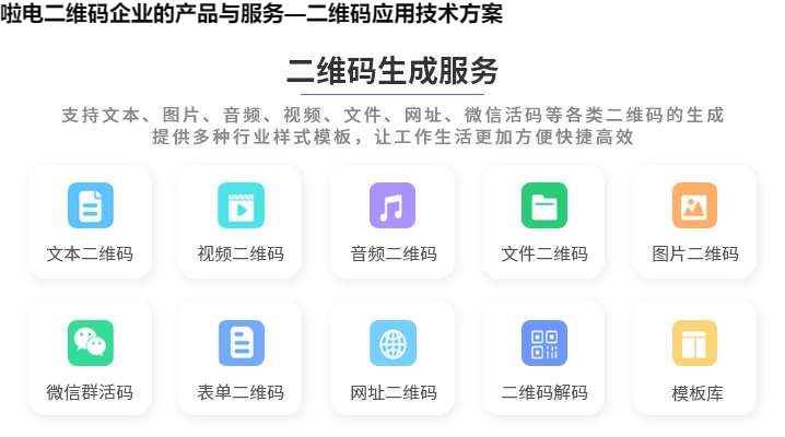 啦电二维码企业的产品与服务—二维码应用技术方案