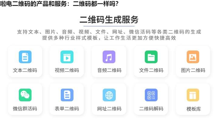啦电二维码的产品和服务：二维码都一样吗？