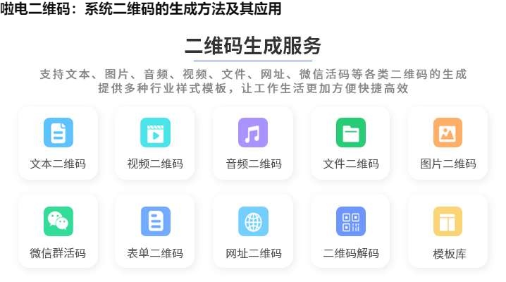 图片 啦电二维码:系统二维码的生成方法及其应用