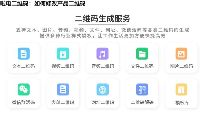 啦电二维码：如何修改产品二维码