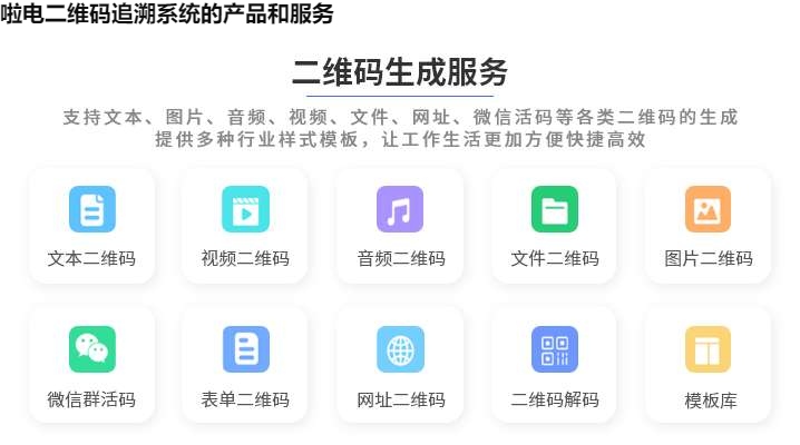 啦电二维码追溯系统的产品和服务