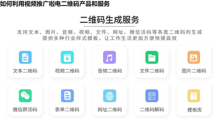 如何利用视频推广啦电二维码产品和服务