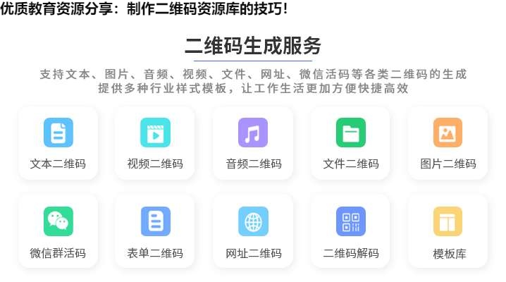 图片 优质教育资源分享:制作二维码资源库的技巧!