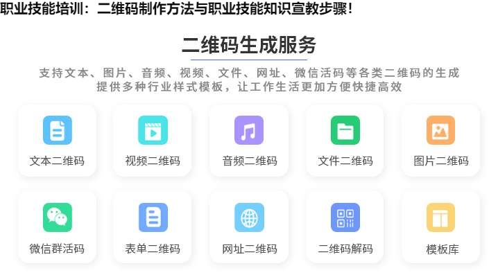 图片 职业技能培训:二维码制作方法与职业技能知识宣教步骤!