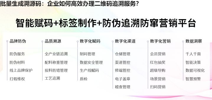 批量生成溯源码：企业如何高效办理二维码追溯服务？