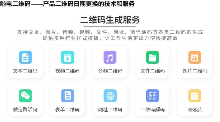 啦电二维码——产品二维码日期更换的技术和服务