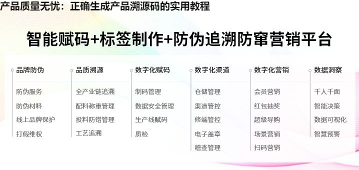 产品质量无忧：正确生成产品溯源码的实用教程