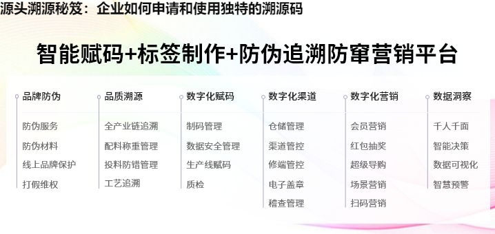 源头溯源秘笈：企业如何申请和使用独特的溯源码