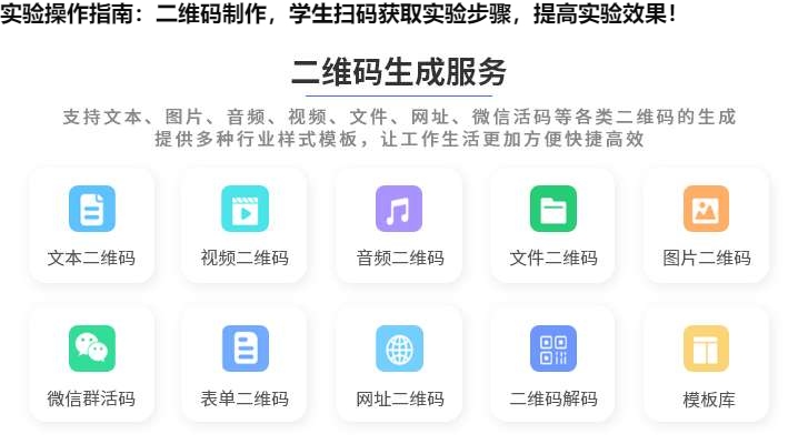 图片 实验操作指南:二维码制作,学生扫码获取实验步骤,提高实验效果!
